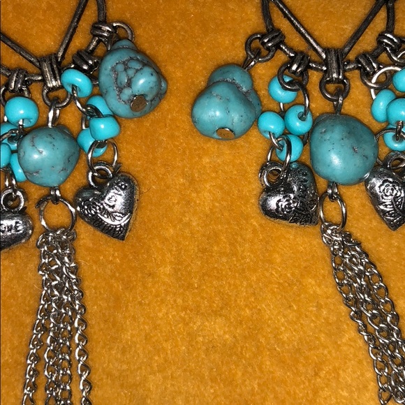 Dream Catcher Turquoise Earings - Picture 2 of 3